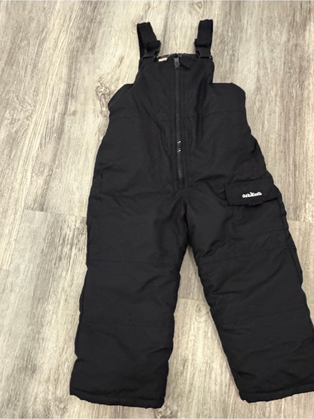OshKosh B’gosh Snow Pants Bib Overalls Black Size 3T Toddler Boys Girls Winter